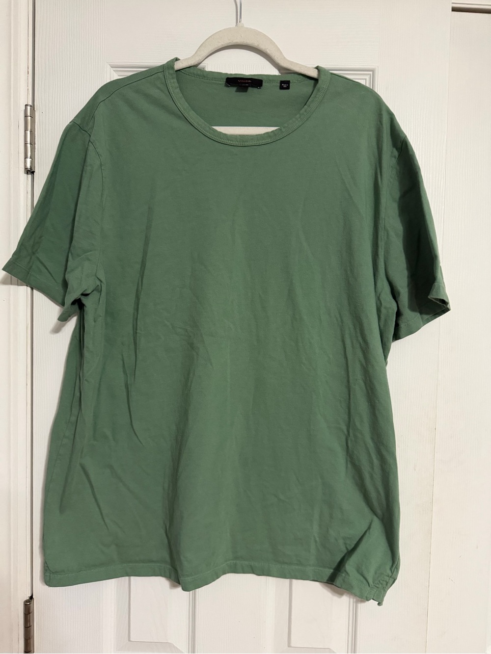 Vince green crew neck tee shirt mens size XL made in USA 100% cotton Casual